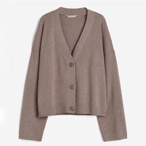 Chic and comfortable fine knit brown cardigan. NWT